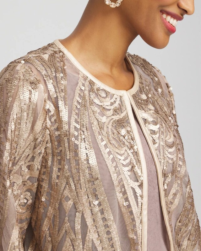 Travelers Collection Champagne Sequins Jacket - image 4